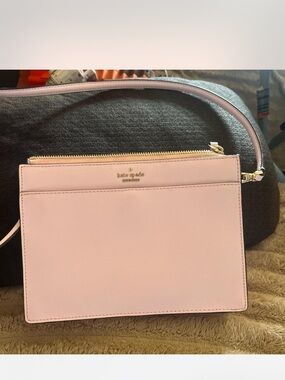 kate spade blush pink crossbody with gold hardware